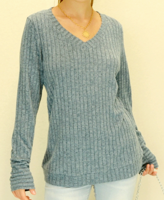 Soft Blue V-Neck Sweater