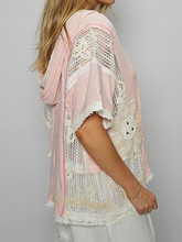 Load image into Gallery viewer, V-Neck Short Sleeve Crochet Lace Top