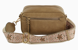 Boho Crossbody Purse w/Guitar Strap - Choose colors