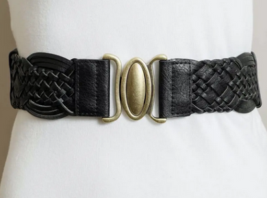 Braided Stretch Black Belt