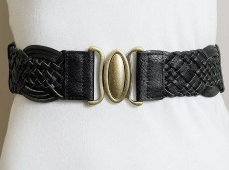 Braided Stretch Black Belt