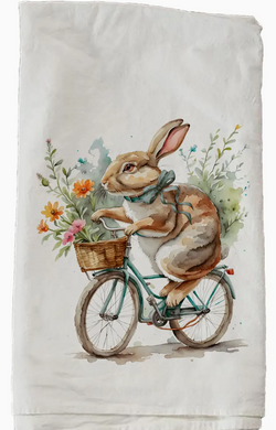 Bunny on Bicycle Towel