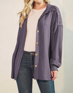 Jacquard Button Down Top / Shacket