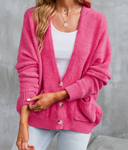 Load image into Gallery viewer, Button Pink Cardigan Sweater