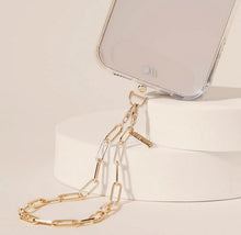 Load image into Gallery viewer, Gold Chain Cell Phone Wristlet