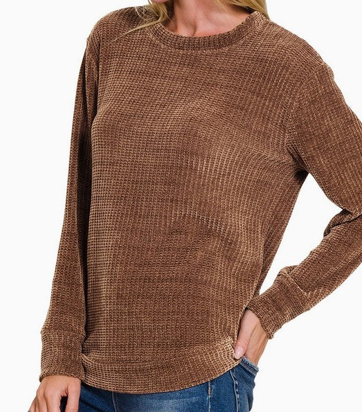 Chenille Waffle Sweater