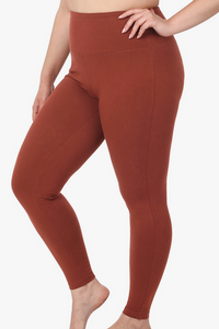 Wide Waistband Full Length Leggings - PLUS SIZES