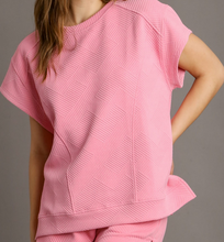 Load image into Gallery viewer, Criss Cross Oversized Sweatshirt Short Sleeve Top