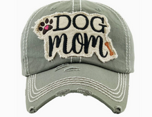 Load image into Gallery viewer, &quot;Dog Mom&quot; Distressed Hat - Choose Color