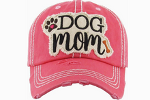 Load image into Gallery viewer, &quot;Dog Mom&quot; Distressed Hat - Choose Color