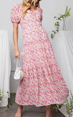 Soft Pink Abstract Mix Dress