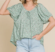 Load image into Gallery viewer, Floral Eyelet Knit Top - Sage Green