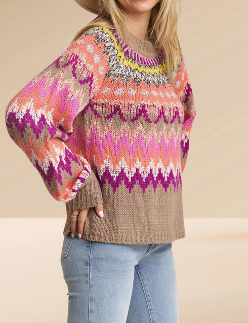 Fair Isle Multi Color Sweater