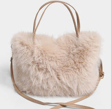 Load image into Gallery viewer, Faux Fur Crossbody Handbag - Beige