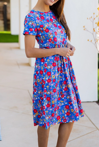 Floral Print Pocket Dress - Choice of Colors