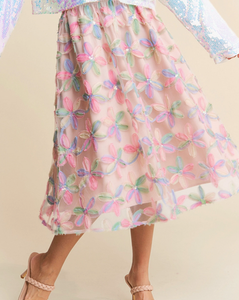 Pastel Floral Tulle Skirt