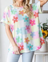 Load image into Gallery viewer, Floral Short Sleeve Ribbed Top