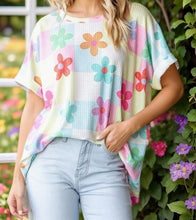 Load image into Gallery viewer, Floral Short Sleeve Ribbed Top