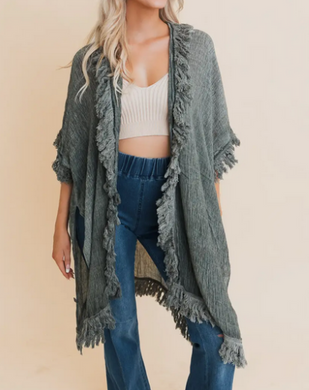 Fringe Ruffle Kimono