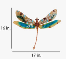 Load image into Gallery viewer, Aqua Gold and Pearl Dragonfly Wall Decor - Indoor or Outdoor