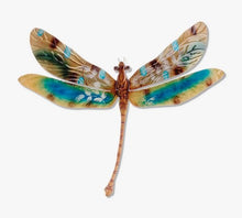 Load image into Gallery viewer, Aqua Gold and Pearl Dragonfly Wall Decor - Indoor or Outdoor