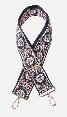 Pink and Black Pattern Adjustable Guitar Strap