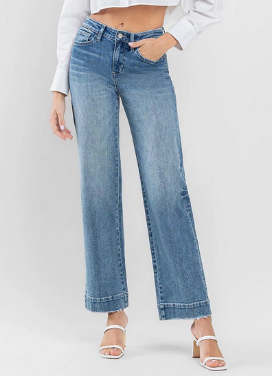 High Rise Wide Leg Jeans by Flying Monkey