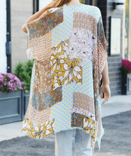 Load image into Gallery viewer, Lightweight Open Front Wrap - Blues and Browns