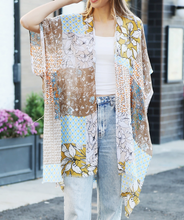 Load image into Gallery viewer, Lightweight Open Front Wrap - Blues and Browns
