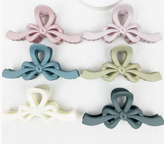 Bow Soft Tone Matte Hair Clips - Choose Colors!