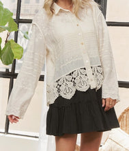 Load image into Gallery viewer, Crochet Scalloped Long Sleeve Blouse/Shacket