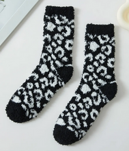 Load image into Gallery viewer, Leopard Print Fuzzy Socks - Choose Color