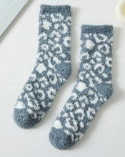Load image into Gallery viewer, Leopard Print Fuzzy Socks - Choose Color