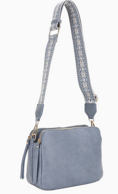 Multi Compartment Crossbody W/ Guitar Strap