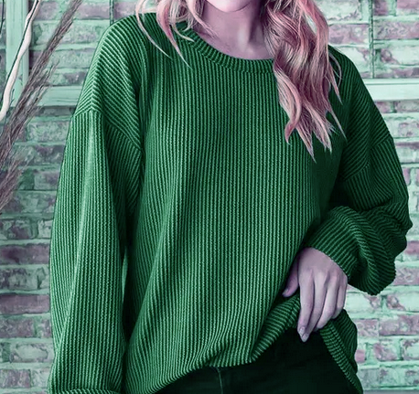 Long Sleeve Ribbed Top - Choose Colors