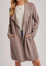 Load image into Gallery viewer, Open Front Longline Knit Cardigan