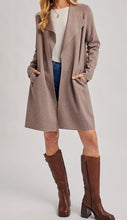 Load image into Gallery viewer, Open Front Longline Knit Cardigan