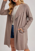 Load image into Gallery viewer, Open Front Longline Knit Cardigan