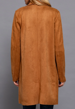 Load image into Gallery viewer, Faux Suede Long Jacket w/ Pockets