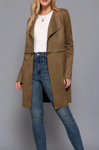 Faux Suede Long Jacket