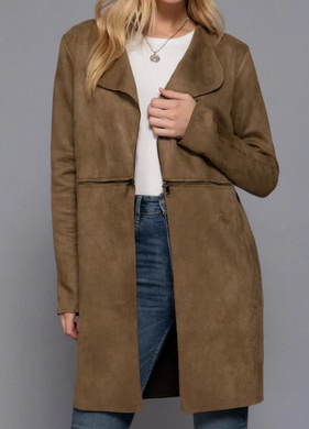 Faux Suede Long Jacket