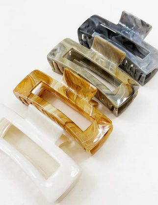 Marble Rectangle Hair Clips - Choose Colors!