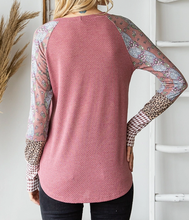 Load image into Gallery viewer, Mixed Print Long Sleeve Top