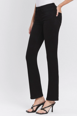 Mid Rise Bootcut Black Jeans by Vervet
