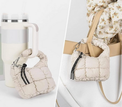 Mini Quilted Puffer Bag Charm/Keychain