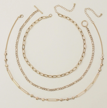 Load image into Gallery viewer, Link and Chain Layered Necklaces