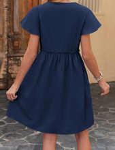 Load image into Gallery viewer, Navy Button Dress