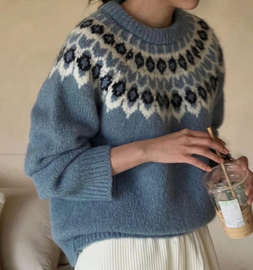 Blue Fair Isle Knitted Sweater