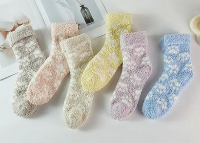 Paw Print Fuzzy Socks - Choose Color