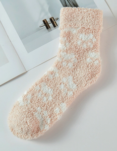 Paw Print Fuzzy Socks - Choose Color